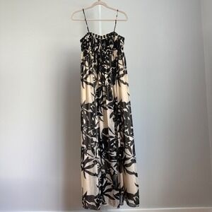 BCBG‎ Paris Floral Maxi Dress Gemstone Luxury sz 4 Sleeveless Elegant Summer